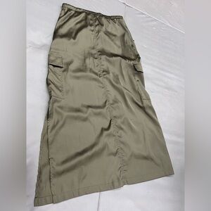 Paparazzi Olive Satin Cargo Skirt